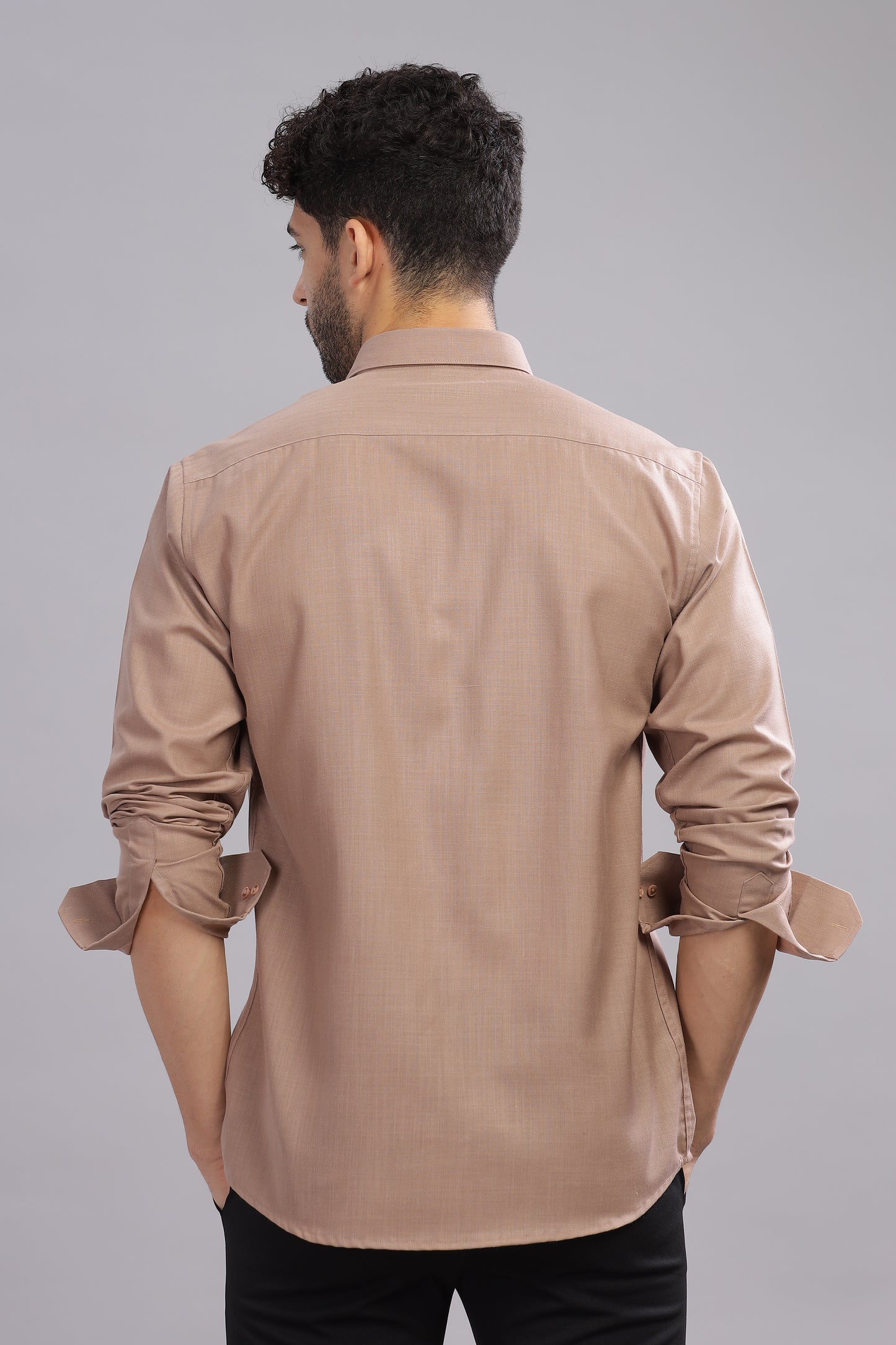 Matte Cuffs brown shirt for men