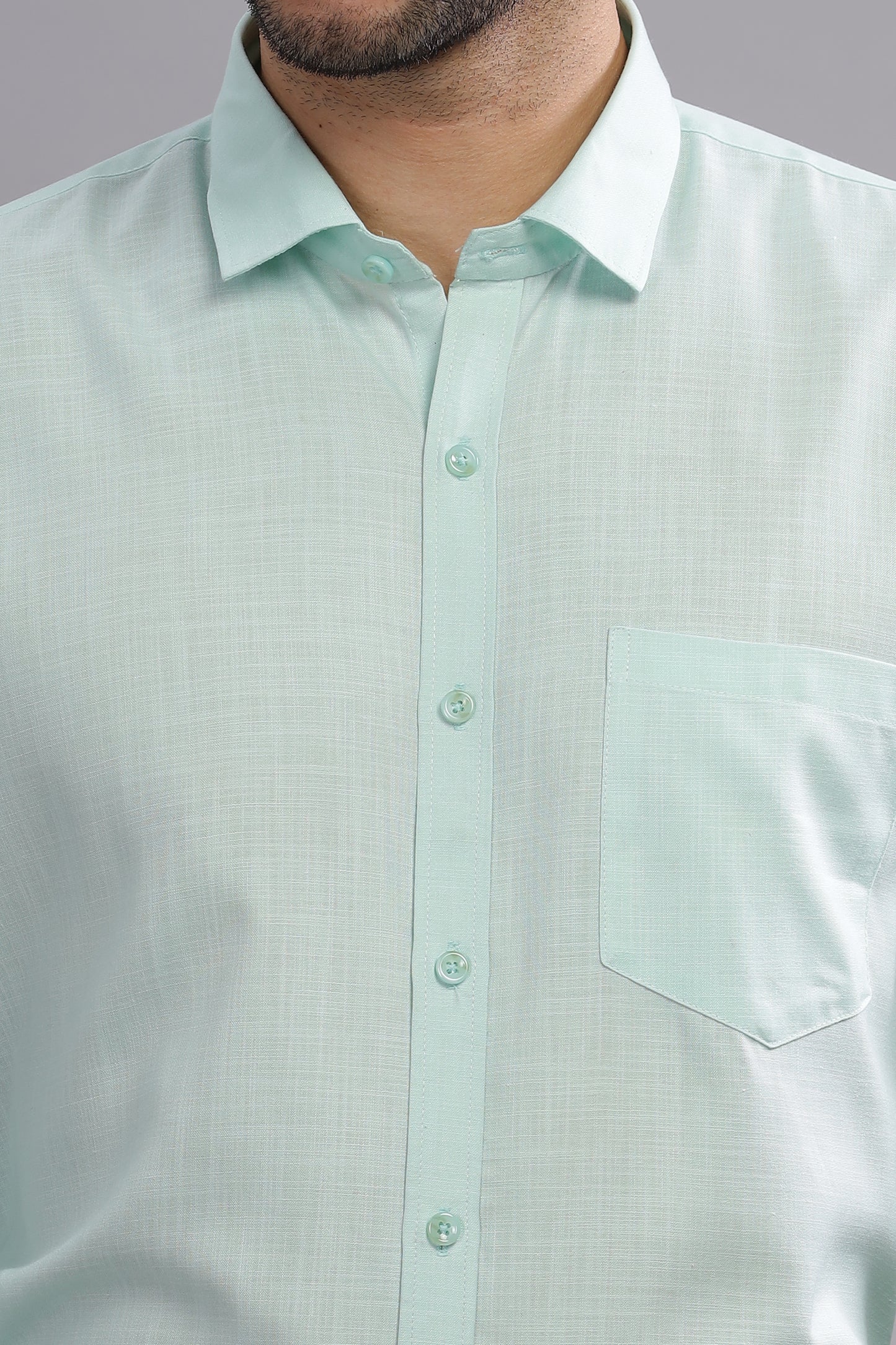 Matte Cuffs light green shirt for men