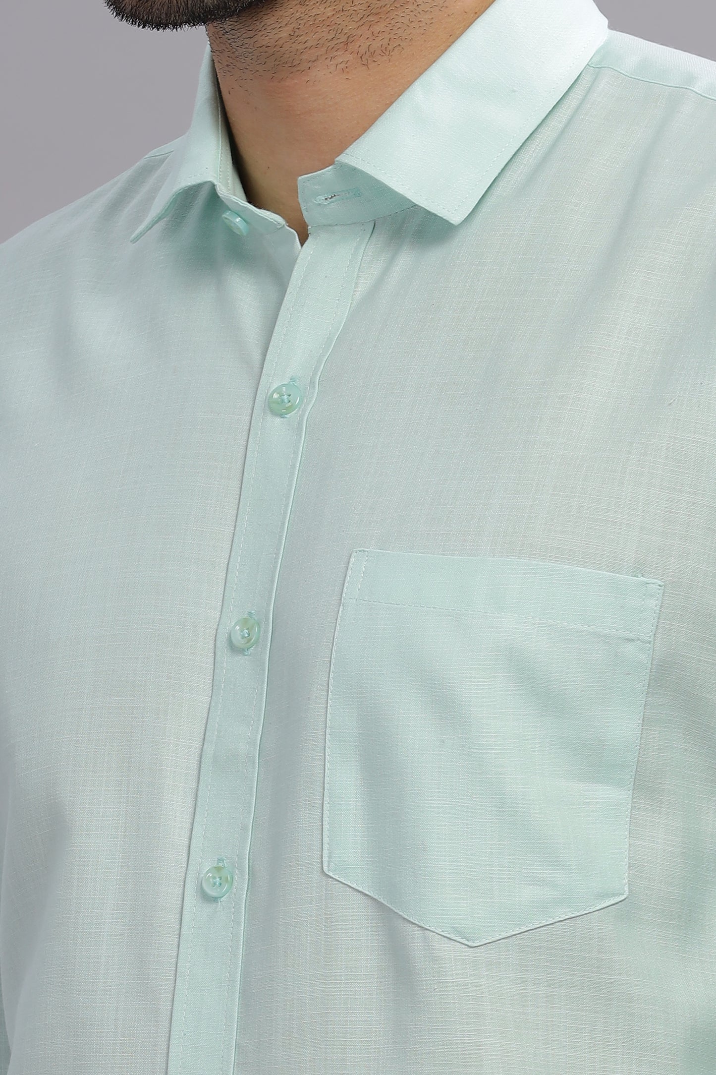 Matte Cuffs light green shirt for men