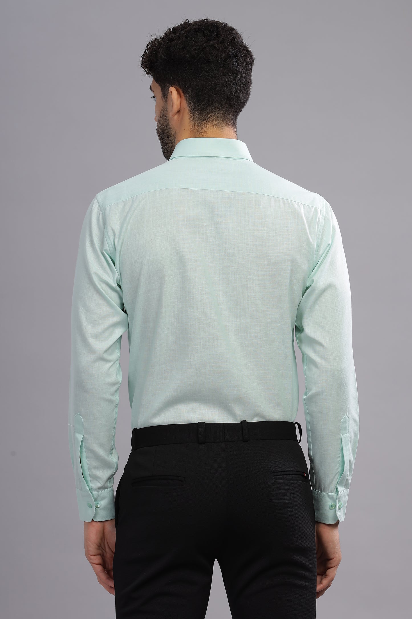 Matte Cuffs light green shirt for men