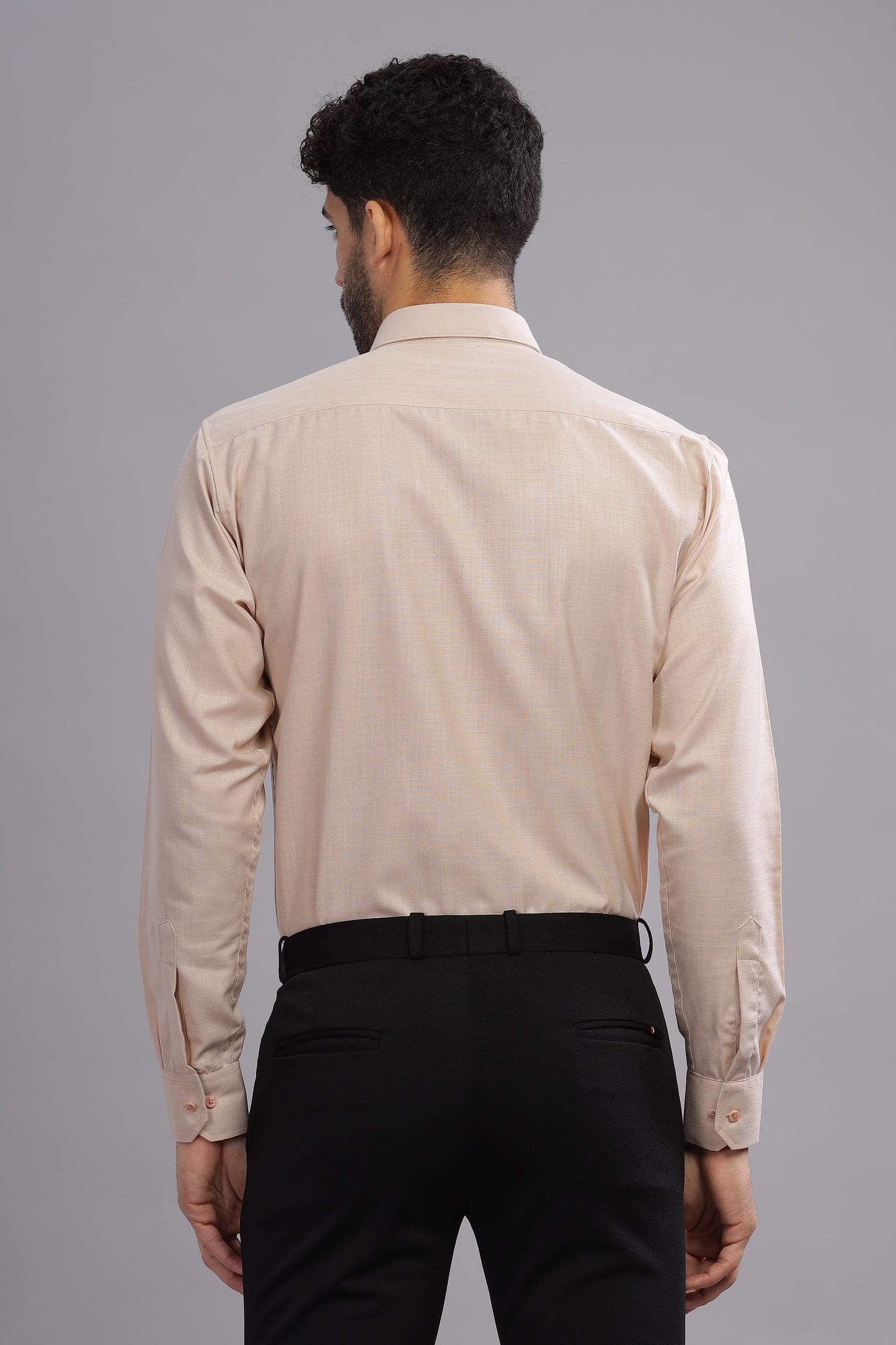 Matte Cuffs beige shirt for men
