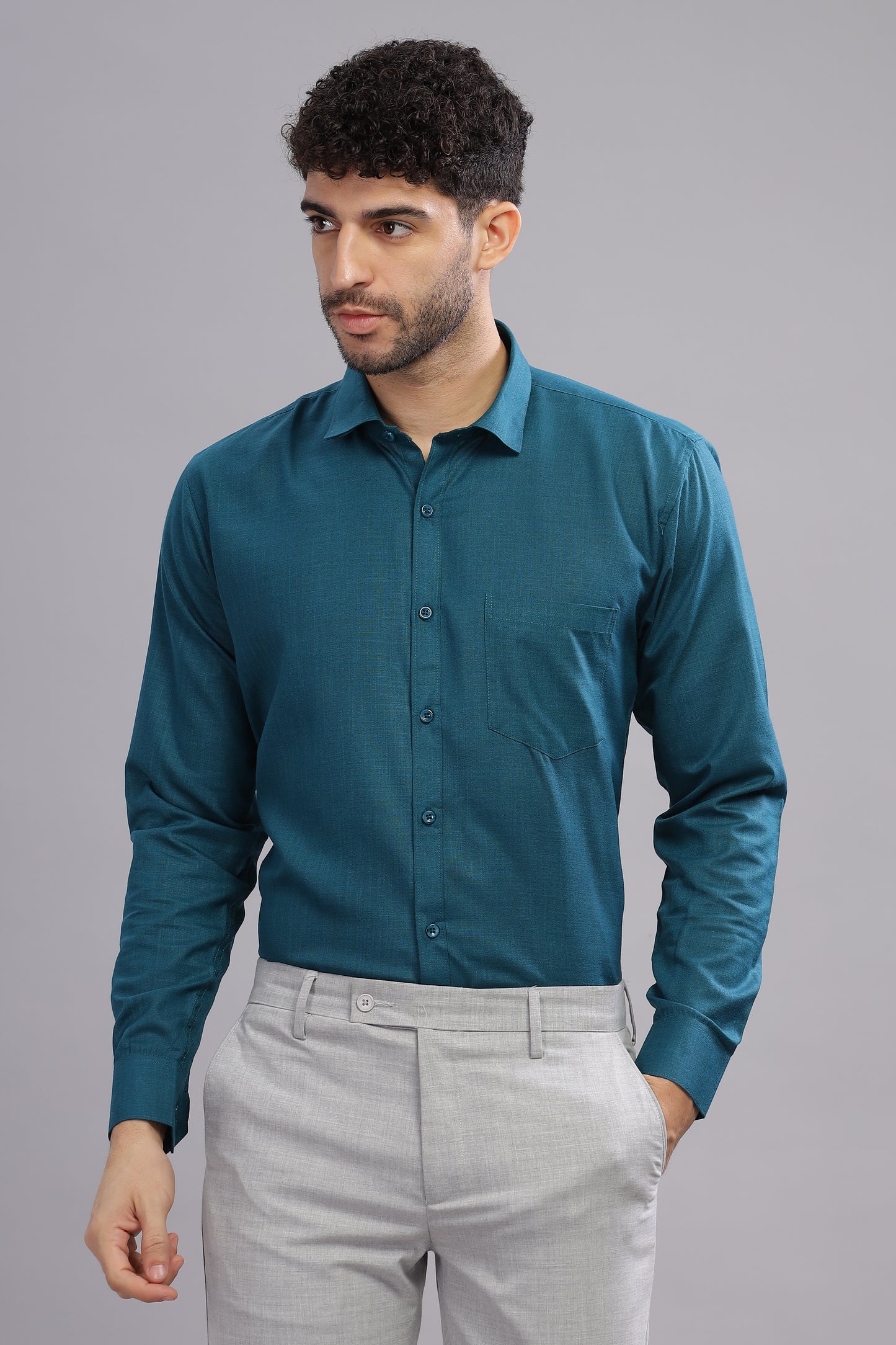 Matte Cuffs blue shirt for men
