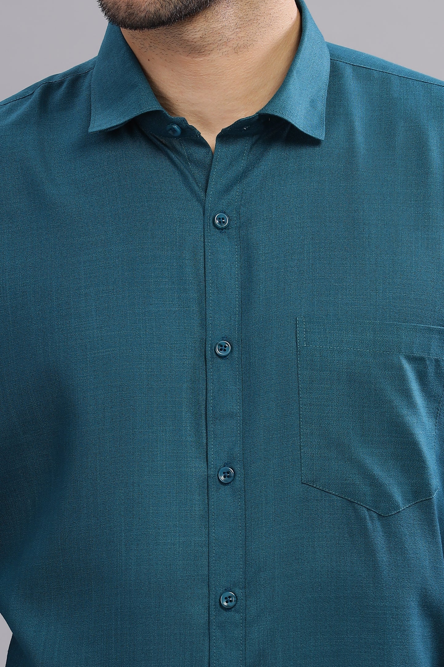 Matte Cuffs blue shirt for men
