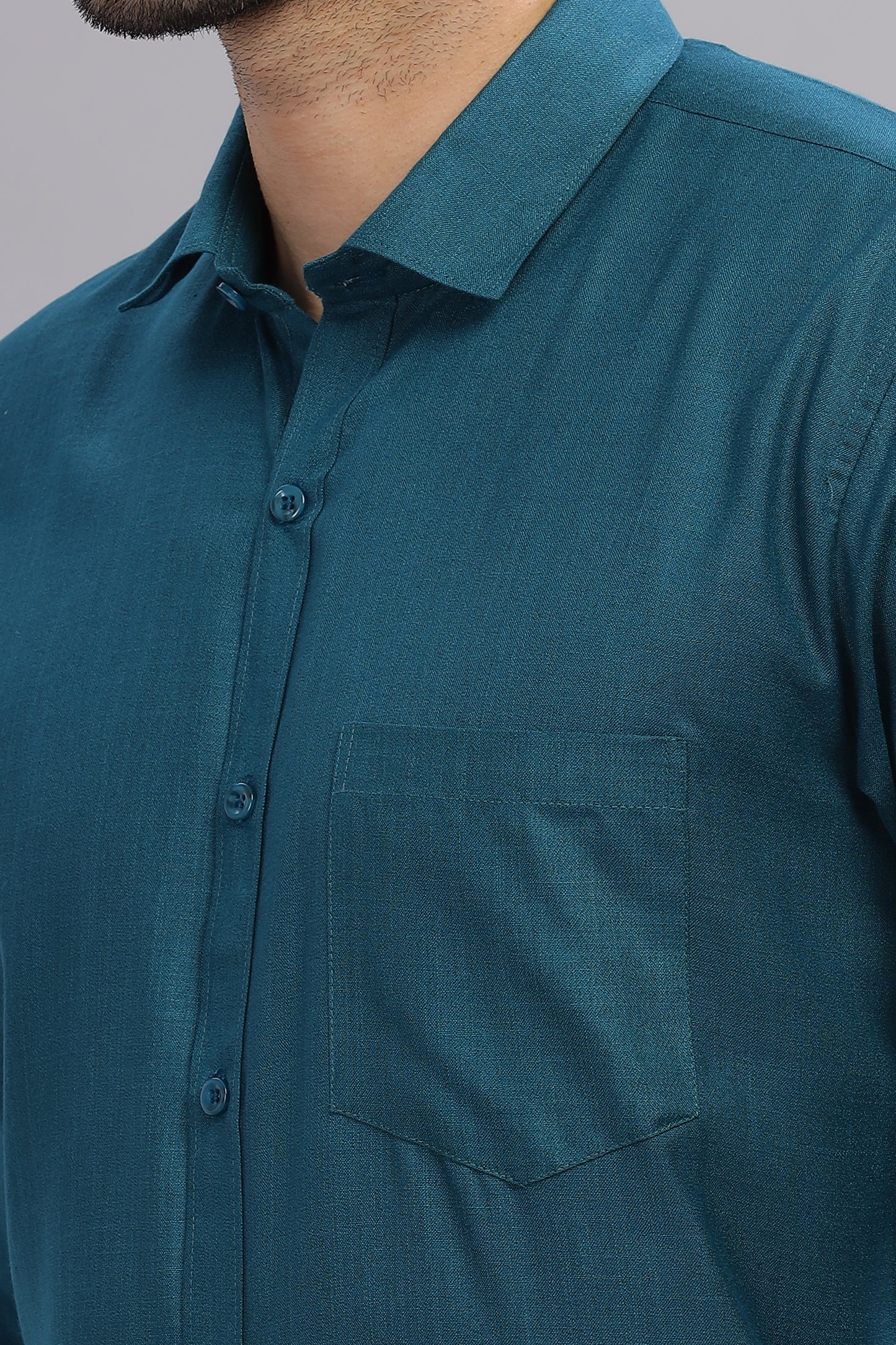 Matte Cuffs blue shirt for men