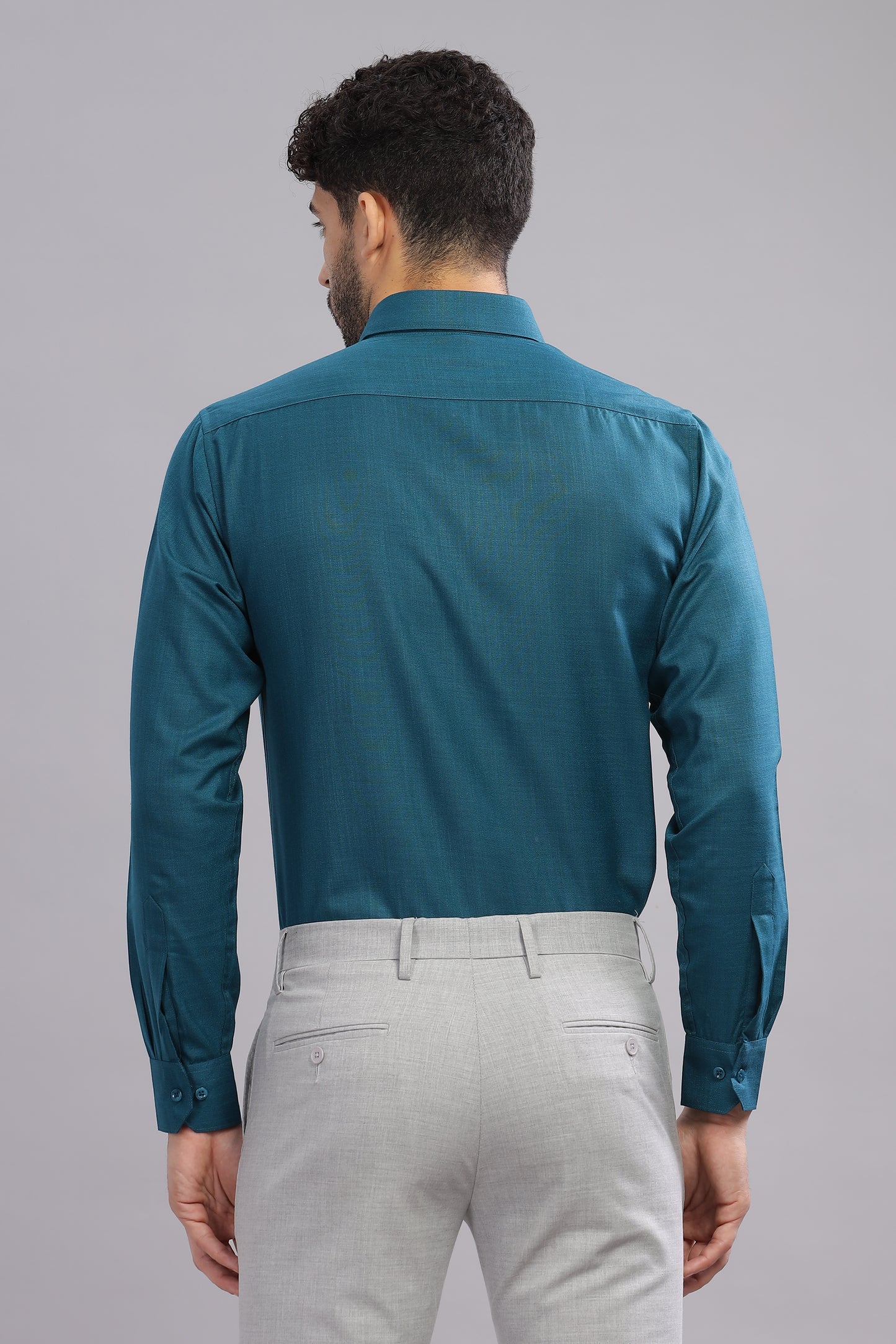 Matte Cuffs blue shirt for men