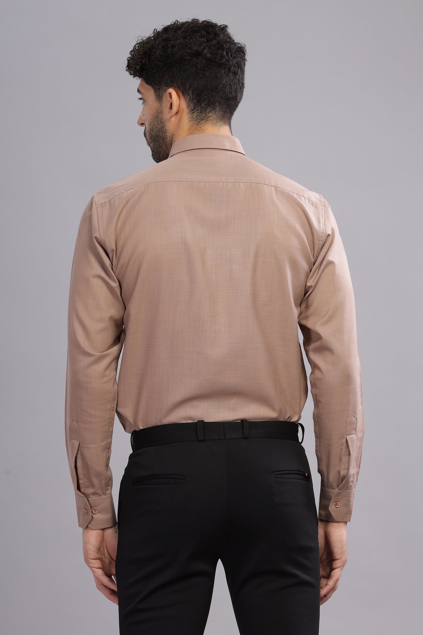 Matte Cuffs brown shirt for men