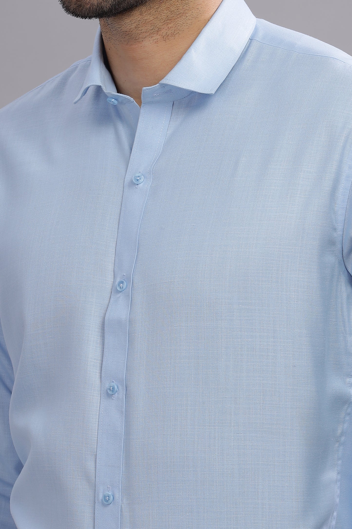 Matte Cuffs sky blue shirt for men