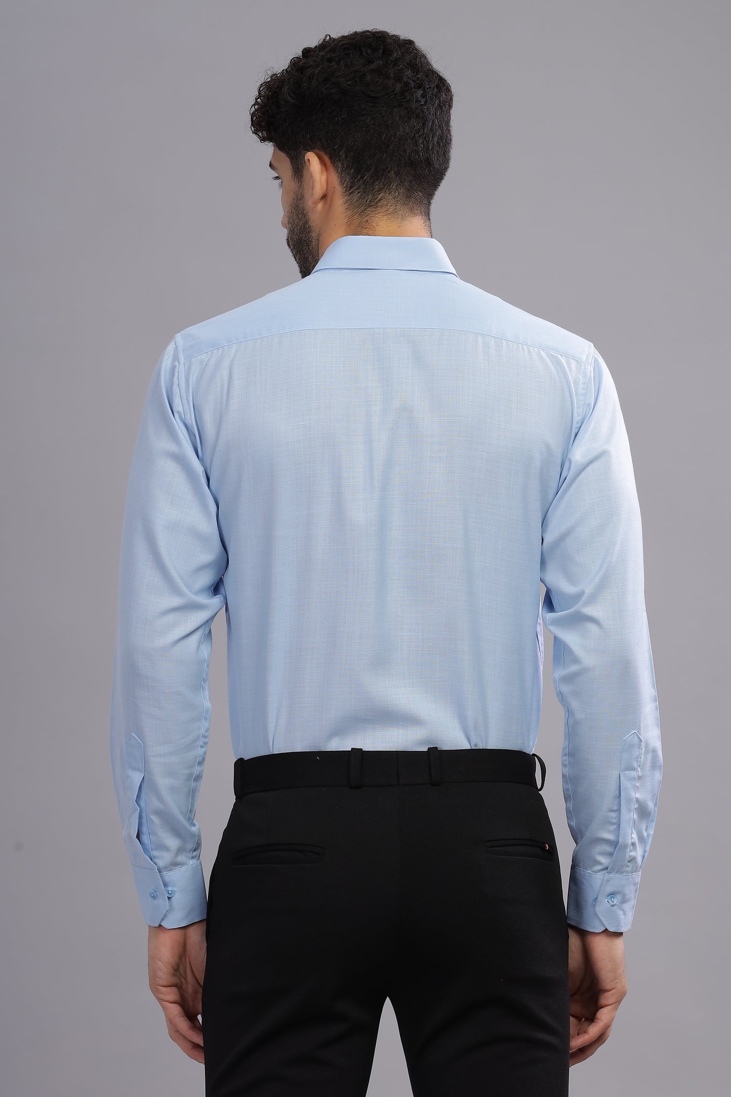 Matte Cuffs sky blue shirt for men