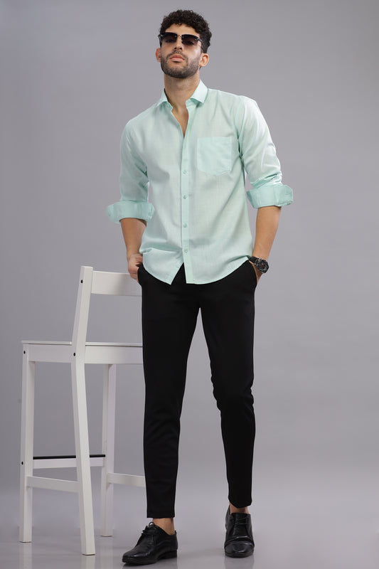 Matte Cuffs light green shirt for men