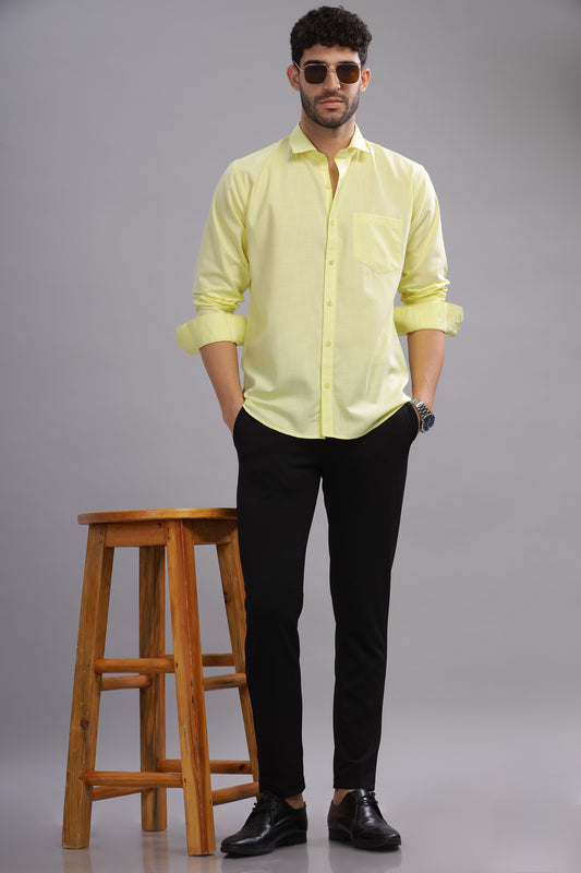 Matte Cuffs yellow shirt for men