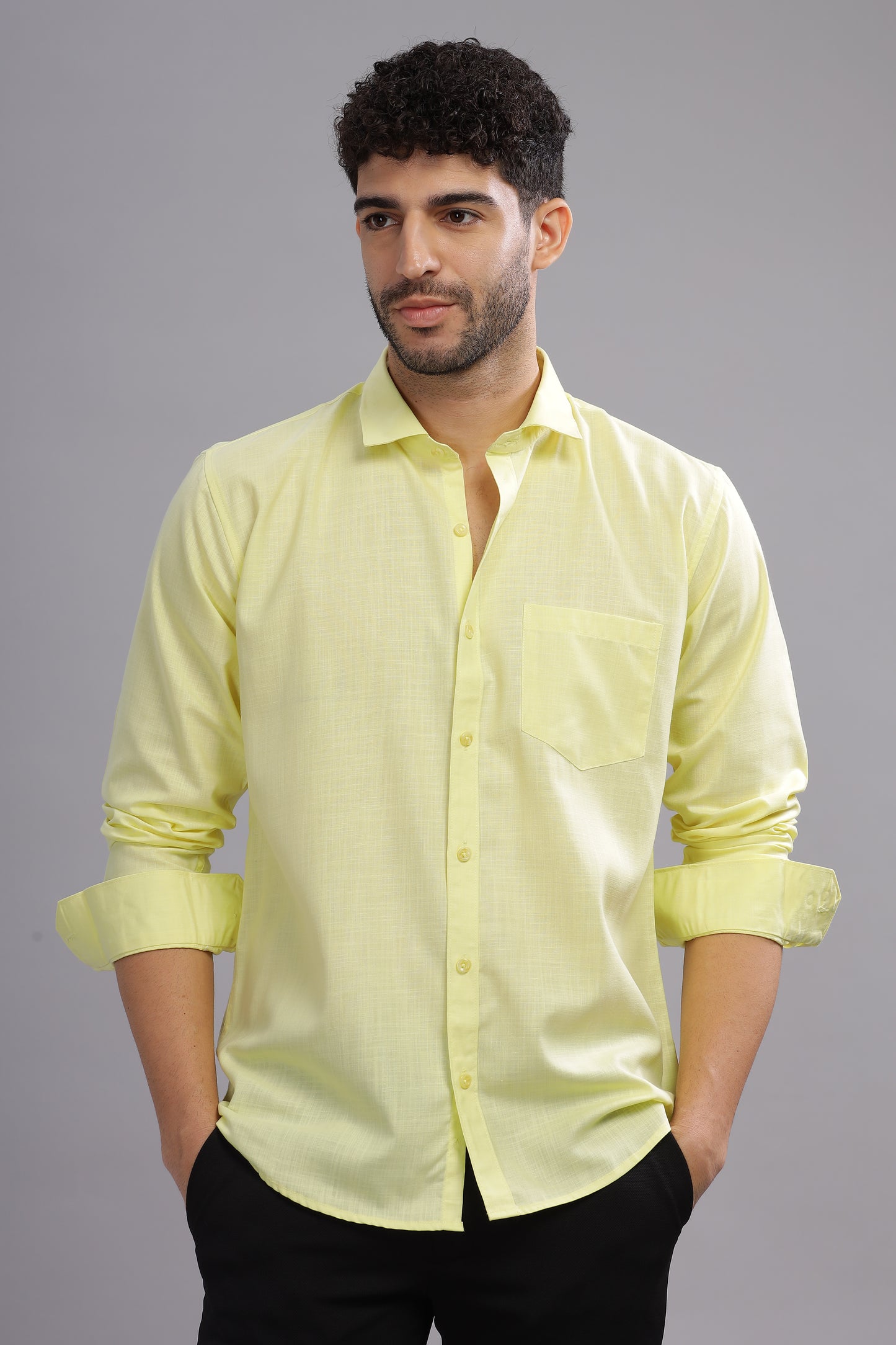 Matte Cuffs yellow shirt for men
