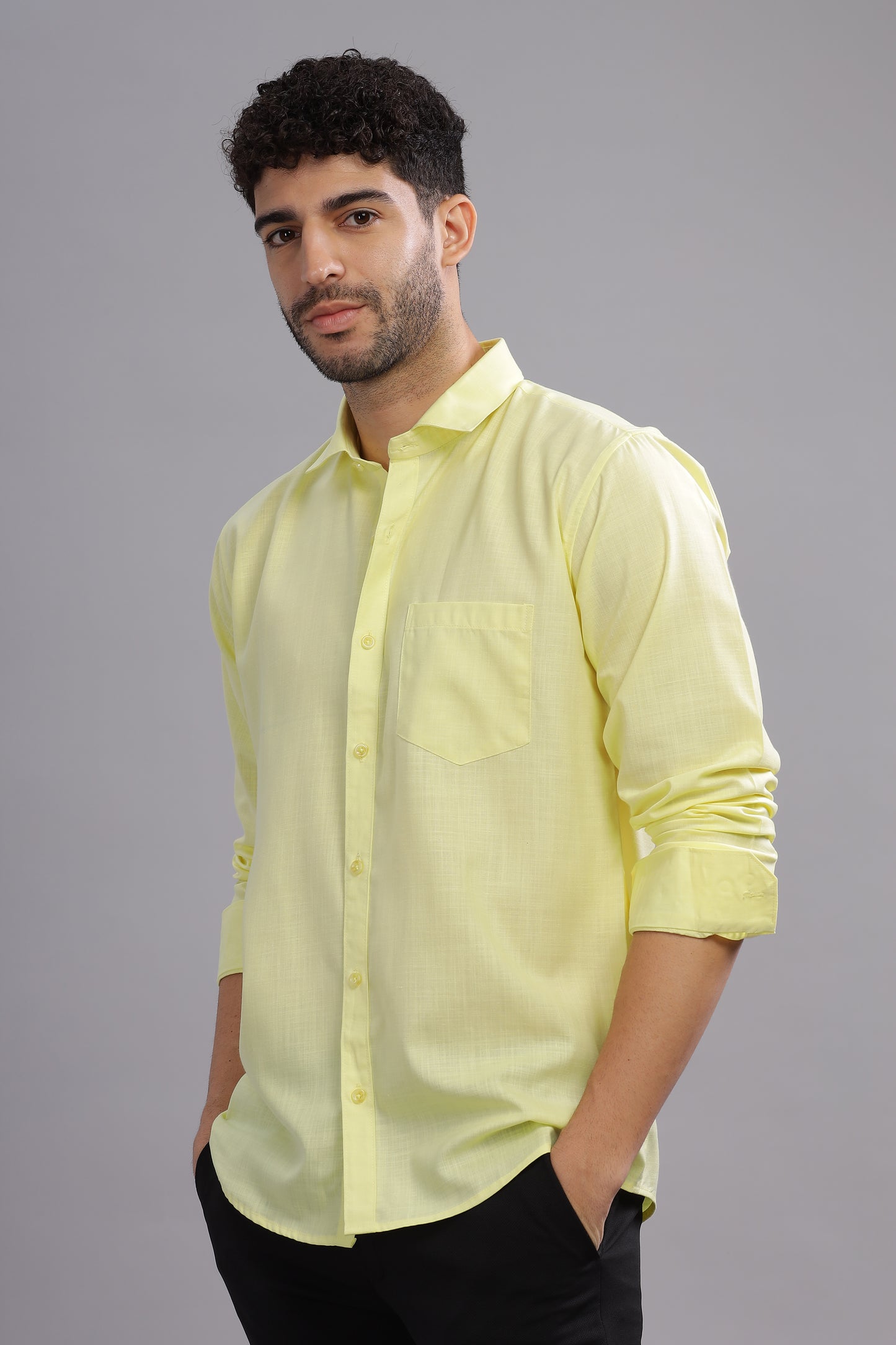 Matte Cuffs yellow shirt for men