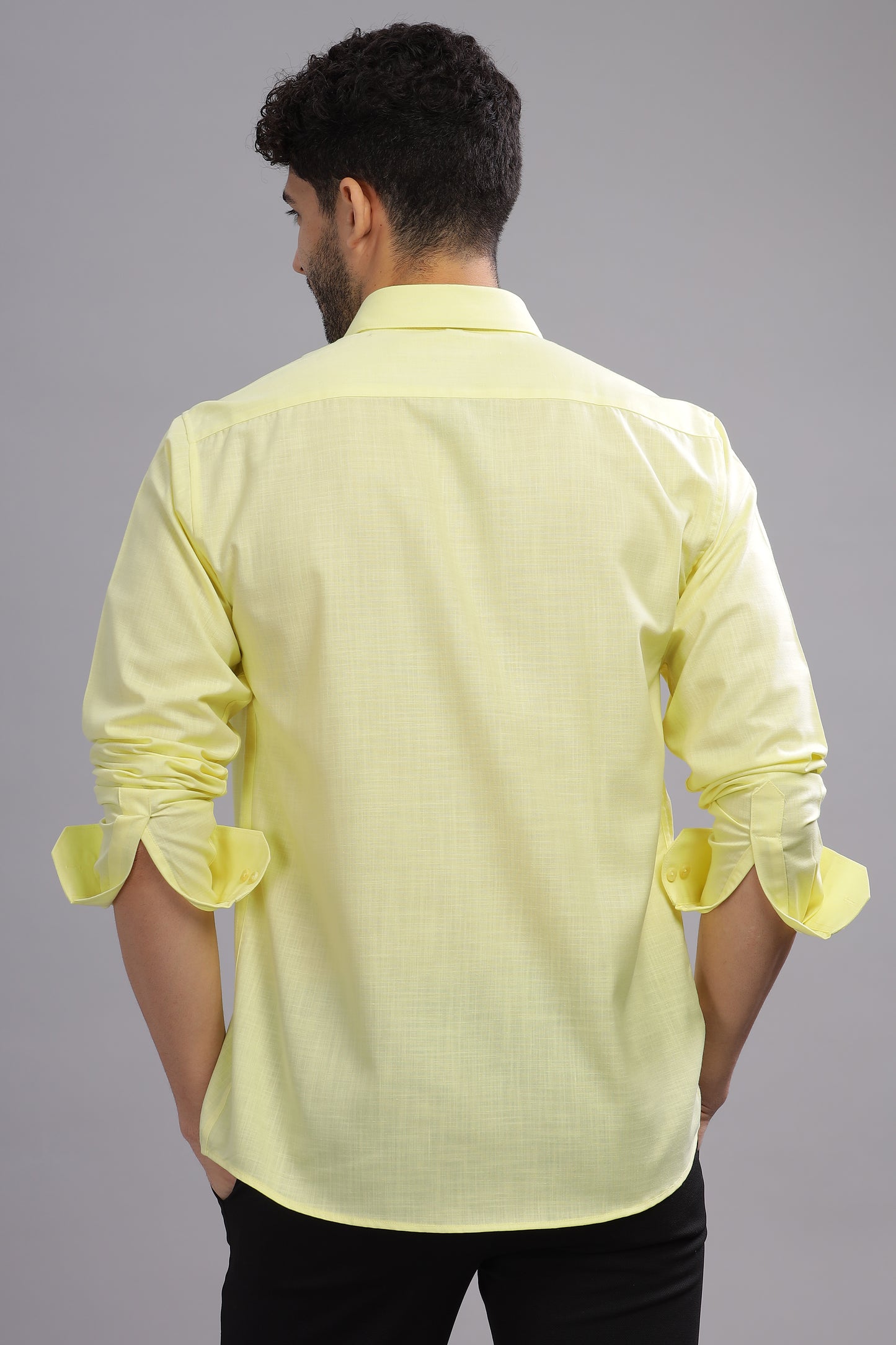 Matte Cuffs yellow shirt for men
