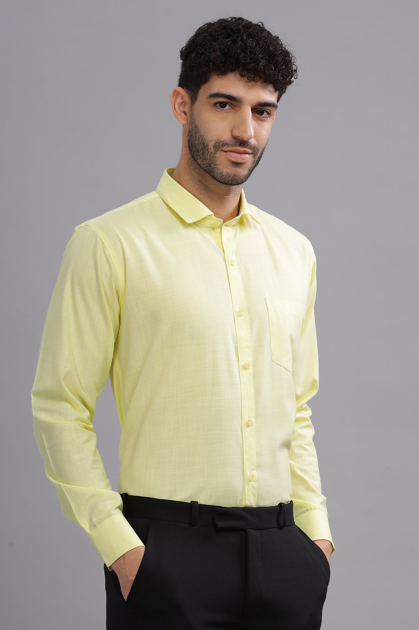Matte Cuffs yellow shirt for men