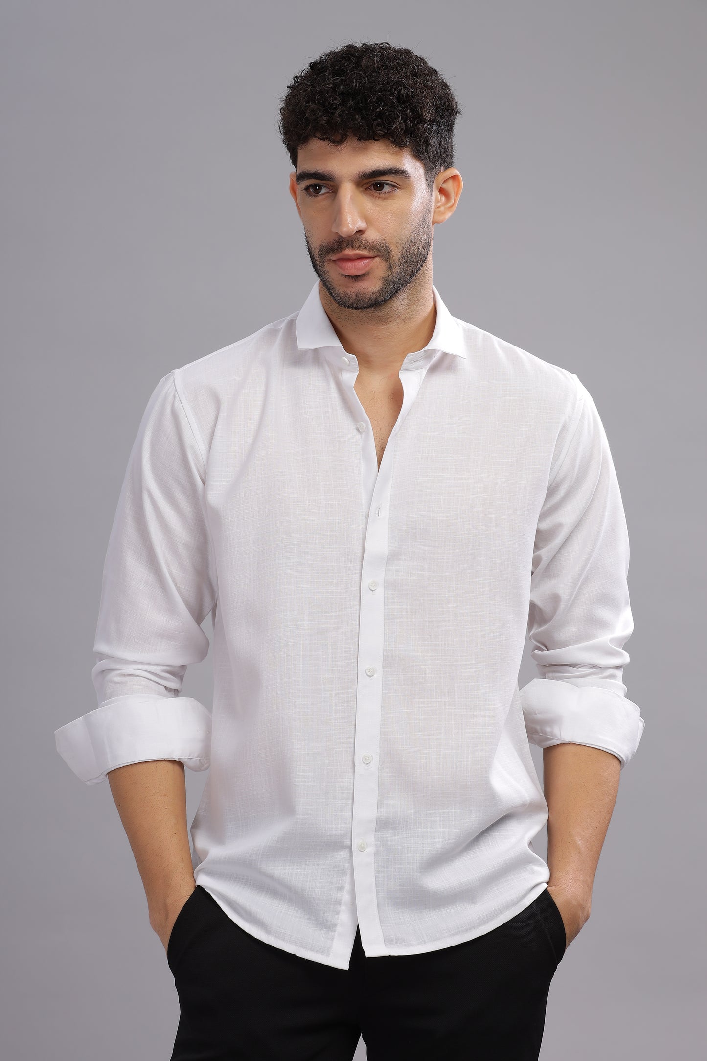Matte Cuffs white shirt for men