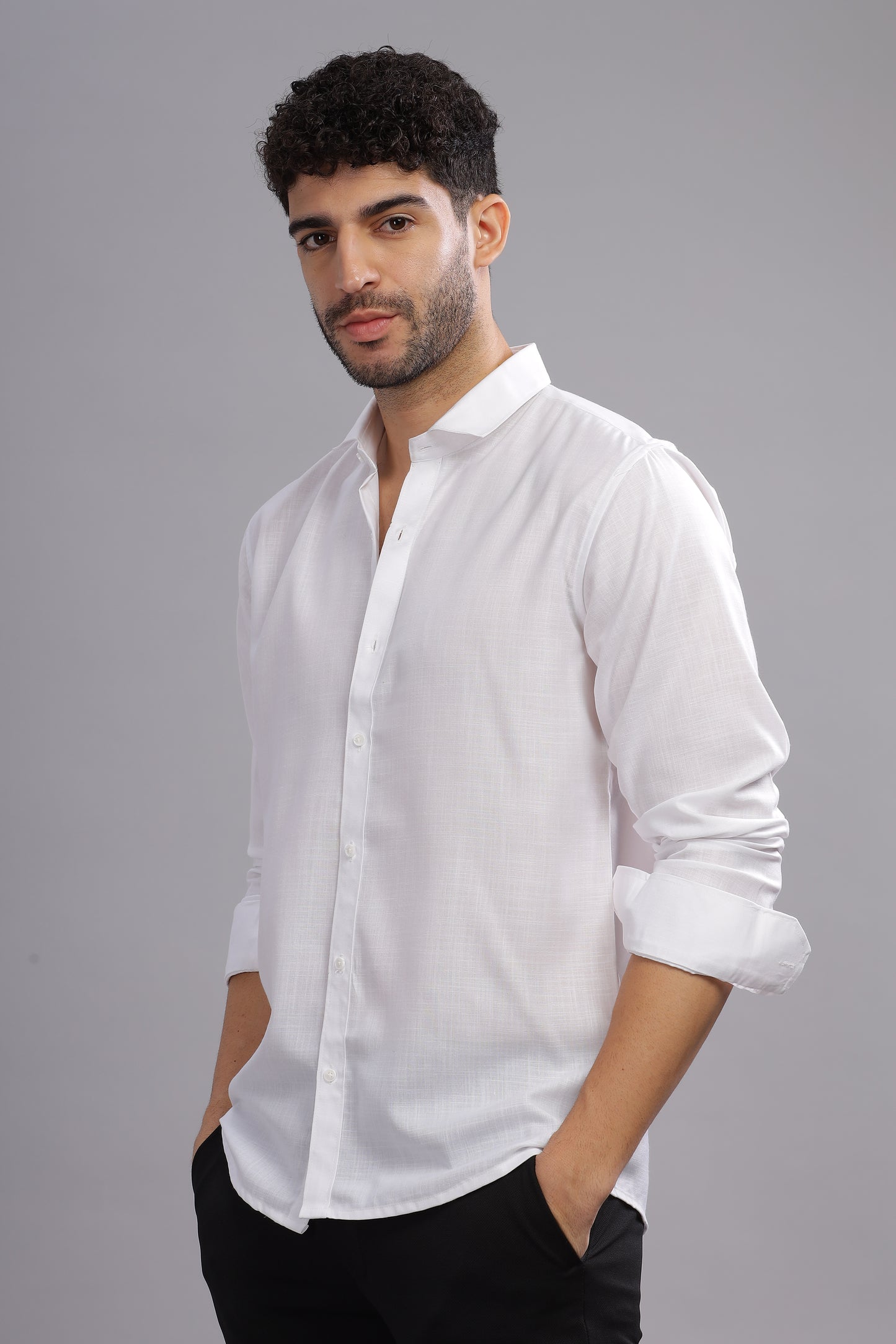 Matte Cuffs white shirt for men