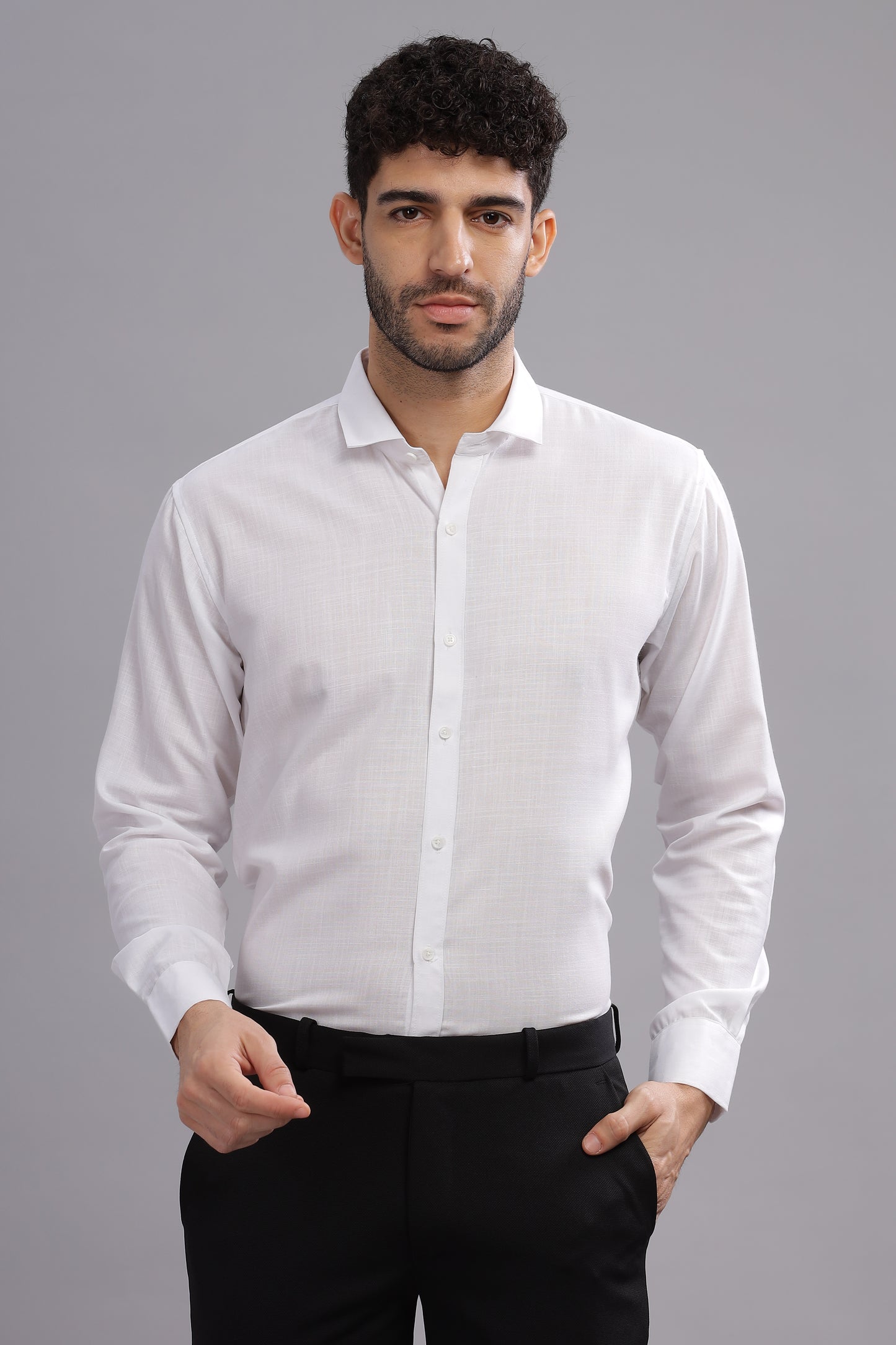 Matte Cuffs white shirt for men