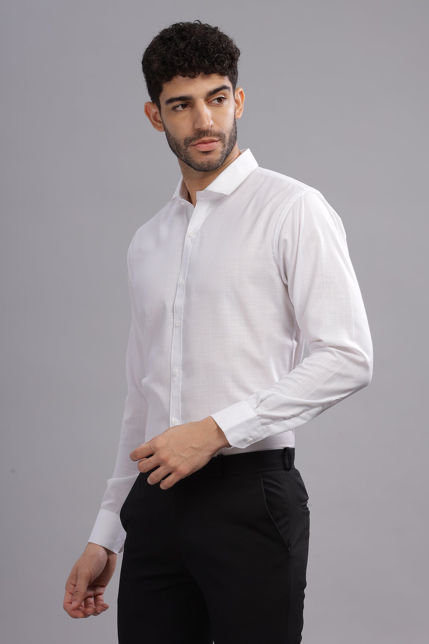 Matte Cuffs white shirt for men