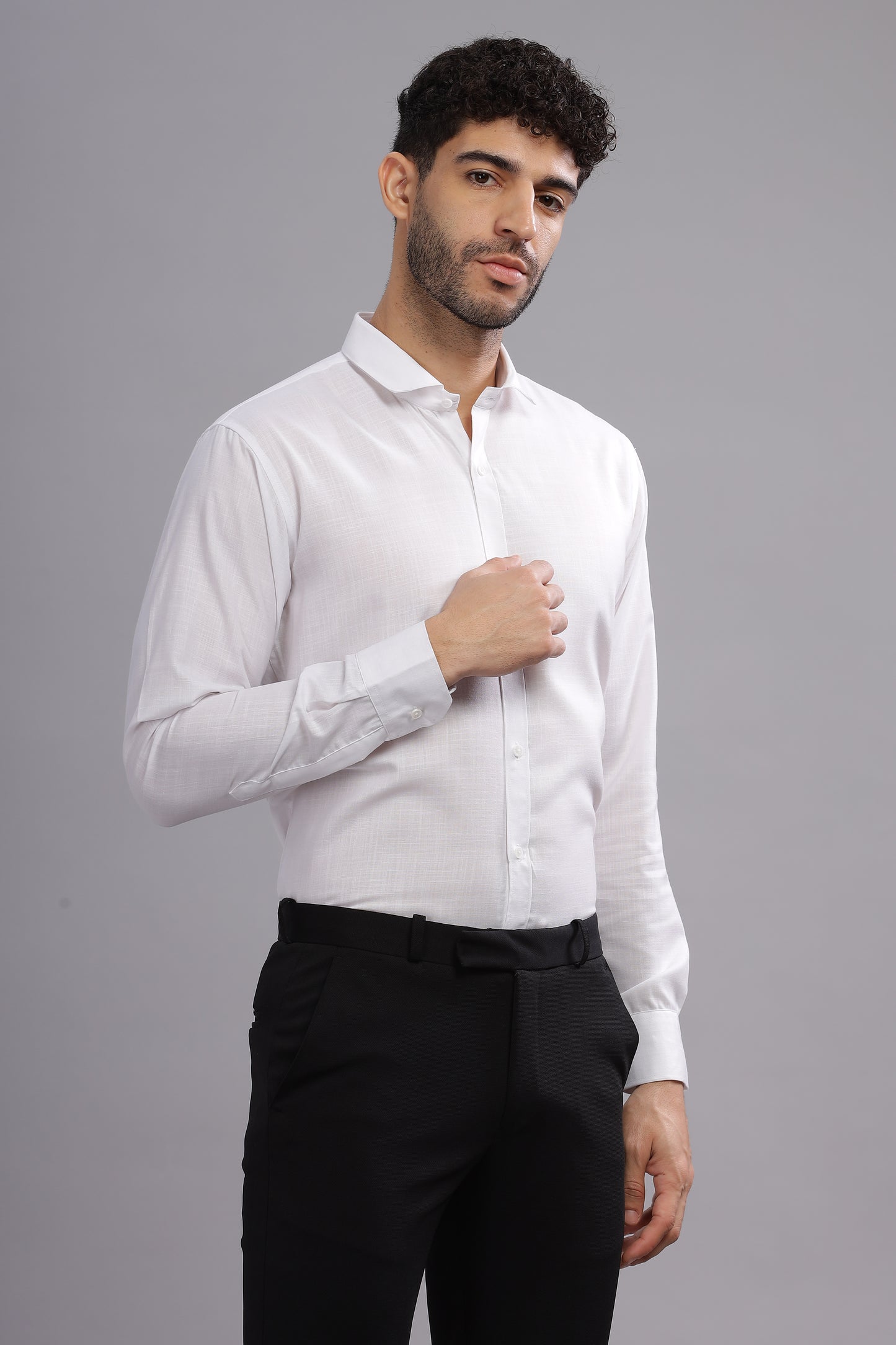 Matte Cuffs white shirt for men