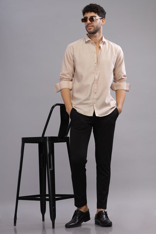 Matte Cuffs beige shirt for men