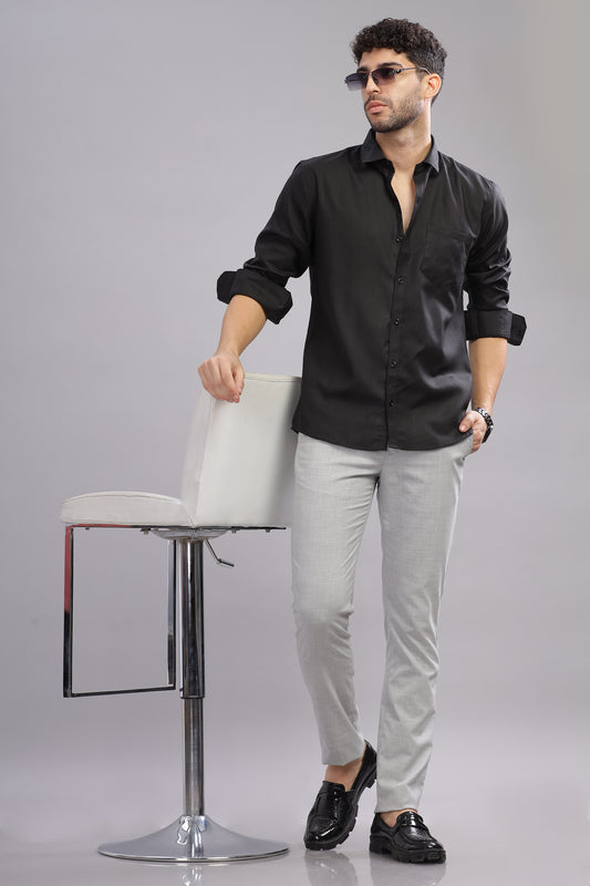 Matte Cuffs black shirt for men