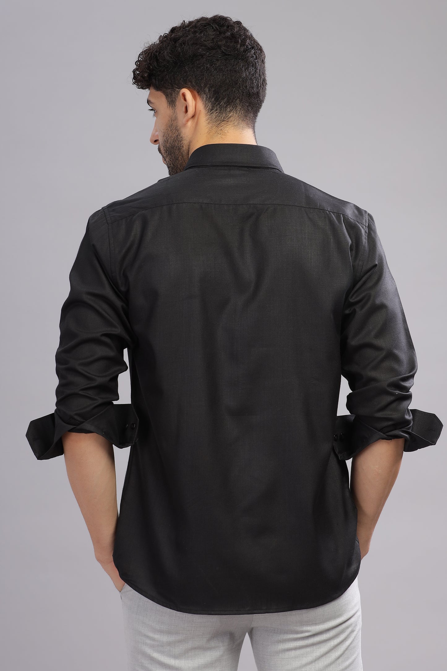 Matte Cuffs black shirt for men