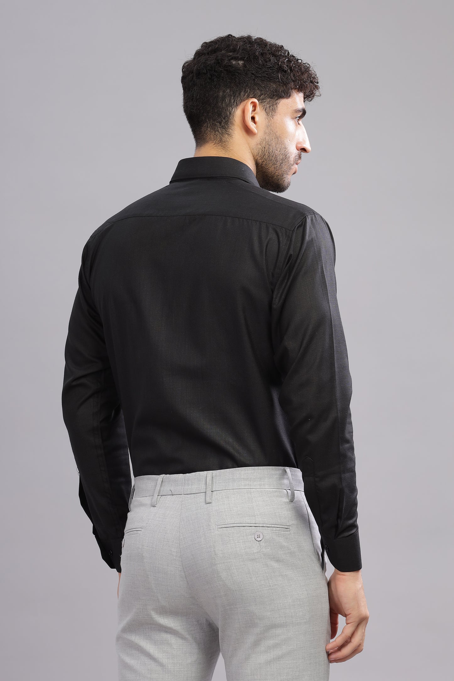 Matte Cuffs black shirt for men