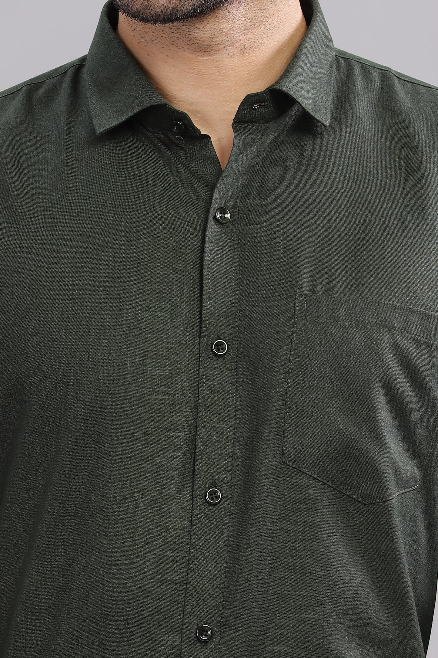 Matte Cuffs olive green shirt for men