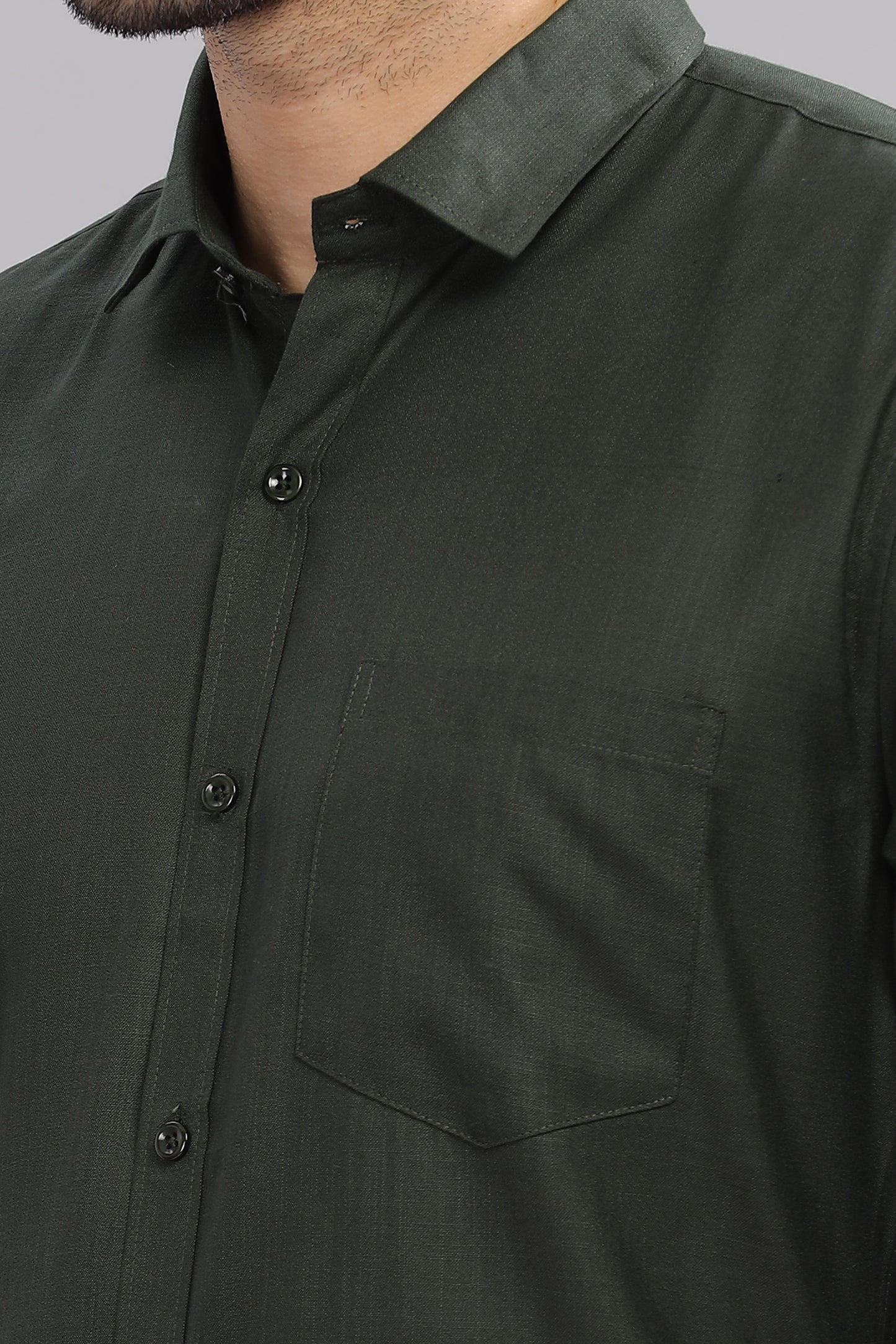 Matte Cuffs olive green shirt for men